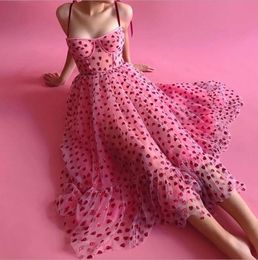 New design european fashion women's pink love paillette shinny Party Dresses spaghetti strap high waist ball gown dress