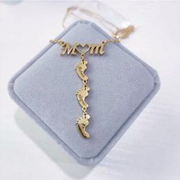 Designer Necklace Luxury Jewellery Stainless Steel Personalised Custom Multiple Name Collier MOM Heart Customised Nameplate Mother Birthday Gi