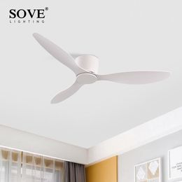 dc iron NZ - Ceiling Fans SOVE Modern Black White Low Floor DC Motor 30W With Remote Control Simple Fan Without Light Home 220V