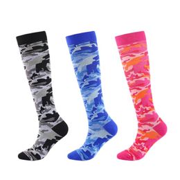 Sports Socks Outdoor Compression Camouflage Stripe Cycling Nursing Breathable Men Women Climbing Hiking