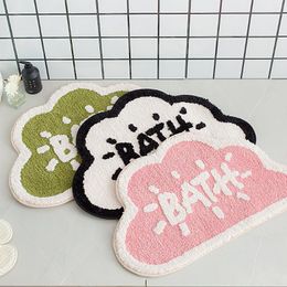 Bath Mats Pink Bathroom Mat Carpet Thick Flocking Cartoon Microfiber Soft Absorbent Non-Slip Floor Entry Doormats Toilet 42x65cm