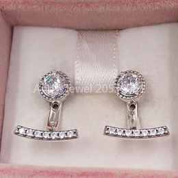 Andy Jewel Authentic 925 Sterling Silver Studs Abstract Elegance Clear Cz Fits European Pandora Style Jewellery