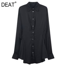Women Black Patchwork Office Lady Single Breasted Dress Stand Collar Long Sleeve Slim Fashion Tide Summer 7E0833 210421