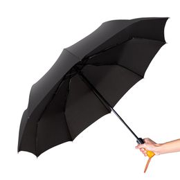 Business Men Umbrella Luxurious Wooden Handle Auto Open Close Windproof Frame Single Canopy Travel Automatic Folding Umbrellas