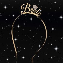 bridal shower girl UK - Party Decoration Bride Bridesmaid Crystal Tiara Crown Headband Night Bachelorette Hen Couple Wedding Bridal Shower Girls Cake Gift Decorate