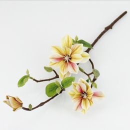 Fake Short Stem Latex Magnolia Flower 20.87" Length Simulation Real Touch Good Quality Magnolias for Wedding Home Artificial Floral Decoration