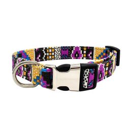 Dog Collars & Leashes Neck Outdoor Canvas Durable Collar Adjustable Anti Lost Training With Buckle Pet Supplies Protection Printed Strap
