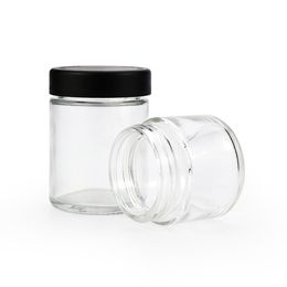 Glass Bottle Jar Creative Packing way Transparent 60ml Clear Concentrate Herb Tobacco Container High Quality Packaging 3.5 Gramme Dry
