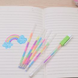 Highlighters 1set(1pen+5refills) Korea Creative Stationery 0.7mm Neutral DIY Highlighter Pen Rainbow School Office Supplies