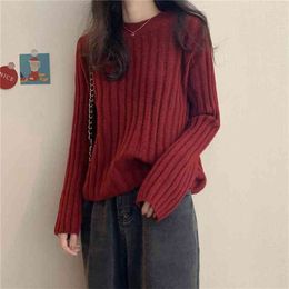 Korean Sweater Women Knitted s for Long Sleeve Basic White Plus Size Autumn Woman Knit Pullover s 210427