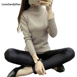 Women Sweater Turtleneck Winter Long Sleeve Knitted Sweaters And Pullovers Female Jumper Tops 210427