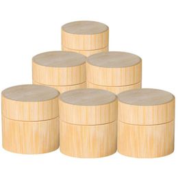 2021 Bottles & Jars 10pcs Natural Bamboo Cosmetic Jar Sample Containers Environmental Packing Material 3g 5g 10g 15g 20g 30g 50g P240