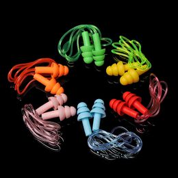 1 Pair Colorful Soft Silicone Ear Plugs Swimming Pool Accessories Water Sports Hearing Protection Noise Reduction Earplugs