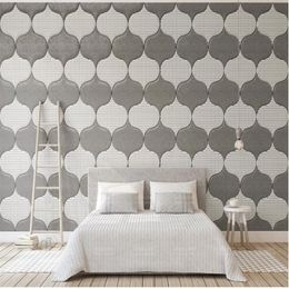 Modern 3d wallpaper geometric stitching printing leather soft bag background wall