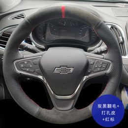 DIY custom leather suede steering wheel cover For Chevrolet CRUZE MALIBU XL Cavalier trax Equinox car interior accessories