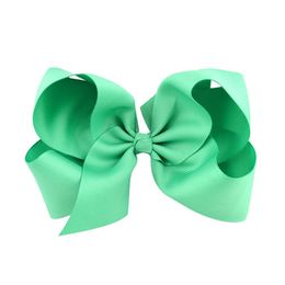 2021 Kids Girls 6 Inch Colorful Big Hair Bows Solid Hairpins With Clip Barrettes 30 Color Beautiful HuiLin