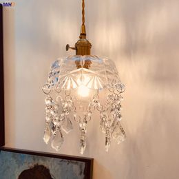 Pendant Lamps Crystal Flower Lights With Switch LED Hang Lamp Fixture For Ceiling Home Decoration E27 110V-220V Suspension Luminaire