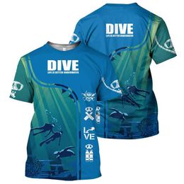 Summer Man Sport 3D T shirt Unisex Harajuku Scuba Diving Art Sports Print shirts Mens Fashion Casual Short Sleeve ee ops 02 210629