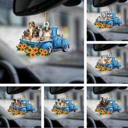 Decorative Objects & Figurines Puppy Pendant Car Hanging Backpack Ornaments Cute Dog Ornament Keychain Interior Decor Home Room Accessories