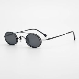 Fashion Sunglasses Frames Myopia Clip Trend Pure Titanium Retro Glasses Frame Round Personalised Customised