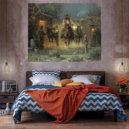 Cowboy Oil Painting On Canvas Home Decor Handcrafts /HD Print Wall Art Picture Customization is acceptable 21060201