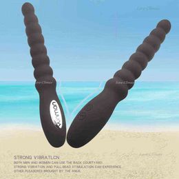 NXY Cockrings Anal sex toys 10-speed Bead Vibrator for Unisex Dual-motor Prostate Massager Male Sex Toy USB Charging Plug Stimulator Adult 1123 1124