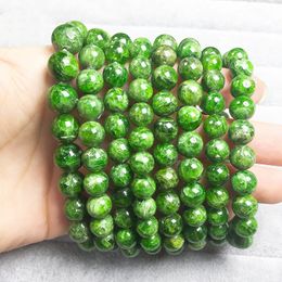 Natural Stone Bead Color Gemstone Diopside Charm Bracelet Women Men Energy Healing Jewelry
