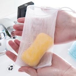 9x12cm Exfoliating Mesh Soap Pouch Bubble Foam Net Bath Scrubber Sack Saver Drawstring Holder Bags