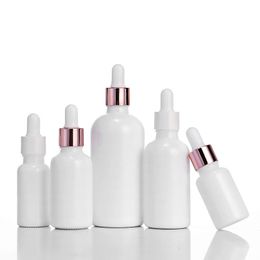 10ml 20ml Refillable Portable Perfume Bottles Ceramic Glass 50ml Empty Dropper Bottle of Essential Oil White Color