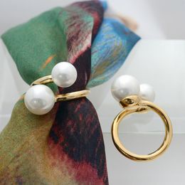 Pins, Brooches Ring And Shell Pears Buckle For Silk Scarf Fashion Geometric Style 3 Colours Korea Shawl