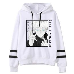 2021 New Jujutsu Kaisen Print Hoodies Women Casual Long Sleeve Loose Hooded Sweatshirt Autumn Winter Y211122