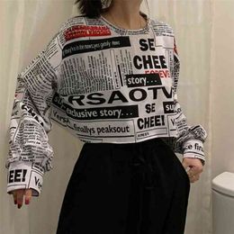 HOUZHOU Hip Hop Sweatshirt Women Cotton Autumn Fashion Hoodies Korean Style Loose Long Sleeve Streetwear Sexy Pullover Women 210816