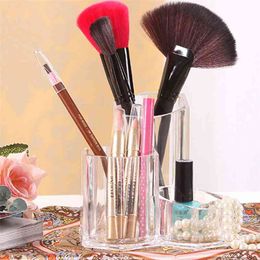 Clear Acrylic Makeup Brush Storage Box Cosmetic Eyeliner Rack Tool 210423