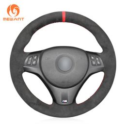 Steering Wheel Covers Black Alcantara Dark Gray Cover Holster For M Sport M3 E90 E91 E92 E93 E87 E81 E82 E88 X1 E84 2005-2007-2021