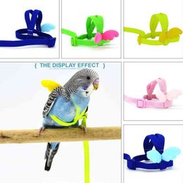 2m Anti Bite Flying Training Rope Parrot Ultralight Harnesses Leash Soft Band for Small/Middle Bird Pet Supplies