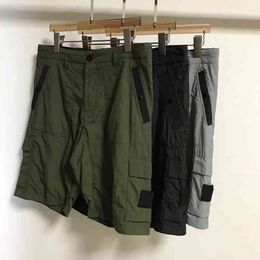 Summer Metal Nylon Men's Shorts Chao Beach Pants Solid Colour Tooling Capris Quick Drying Leisure European and American Fashion Versatile clothing