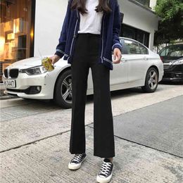 Women Chiffon Flare Pants Spring Summer Fashion Female Office Lady High Waist Harem Pant Pantalon Casual Trousers 210423