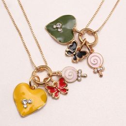 Butterfly/Heart/Lollipop Charming Pendant Necklace Handmade Kids Girls Chain Necklace Choker For Party Gift
