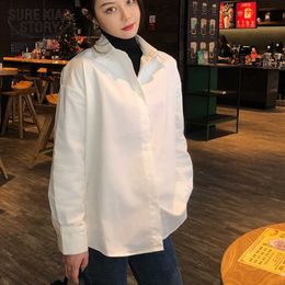 White Shirt Long Sleeve Autumn Summer Fashion Casual Loose Shirts Plus Size Female Streetwear Blouse Tops Korean Tops 11187 210527