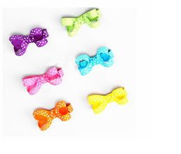 Wave point dot Hair Bow clip Baby mini Hairbows Grosgrain Ribbon Boutique bowknot with Alligator clip headwear