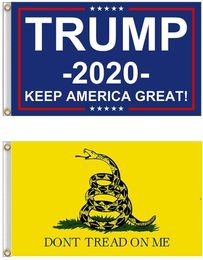 new 90*150 Trump Flag 3*5 Feet American US Trump 2020 Flag and Gadsden Flag Kit for Outdoor Indoor Yard House Garden Don't Tread on Me