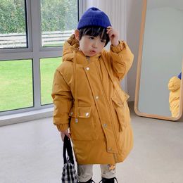 Girls Winter Clothes Children 90% White duck down Jackets Baby Long Hooded Coat Kids Warm Outerwear Boys clothing parka Snowsuit H0909