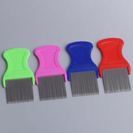 Dog Cat Head Hair Lice Nit Comb Pet Safe Flea Eggs Dirt Dust Remover Stainless Steel Grooming Brushes