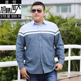 Plus Size 8XL 7XL 6XL Men Shirts Business Long Sleeve Turn-down Collar Cotton Male Shirt Slim Fit Designs Big Men's Casual