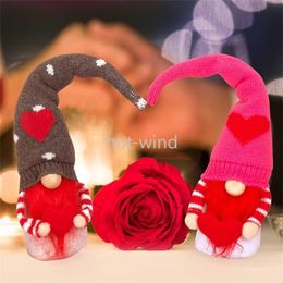 2022 Valentine's Day Couple Love Heart Decoration Rudolph Faceless Dwarf Doll Party Home Restaurant Tabletop Window Props Gifts Festival Accessories EE