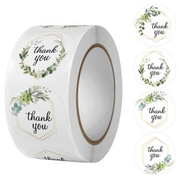 500pcs Thank You Round Sticker Scrapbook Envelope Seal Gift Flower Decoration Stationery Label Stickers Greenery Wedding Favour Stickers 1inch 2.5cm Bridal Shower