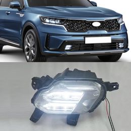 2PCS For KIA Sorento 2021 LED DRL fog lamp Daytime Running light Daylight car styling