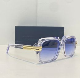 Vitnage 607 Kristal Altın Kare Güneş Gözlüğü Mavi Gradyan Erkekler Moda Güneş Gözlükleri Kadınlar için Gafa De Sol Kutu