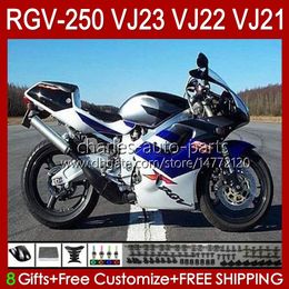 OEM Body For SUZUKI blue glossy RVG250 250CC VJ 23 RGV250 SAPC VJ23 Cowling RGV-250CC 1997 1998 Bodywork 107HC.38 RGVT-250 RGVT RGV 250 CC RGV-250 Panel 97 98 Fairing Kit