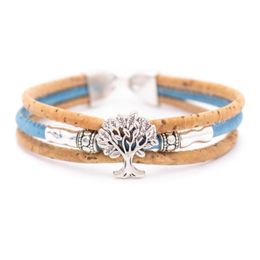 -Bracelet de bijoux en liège pour femmes naturelles avec arbre brycée BR-85-MIX-5